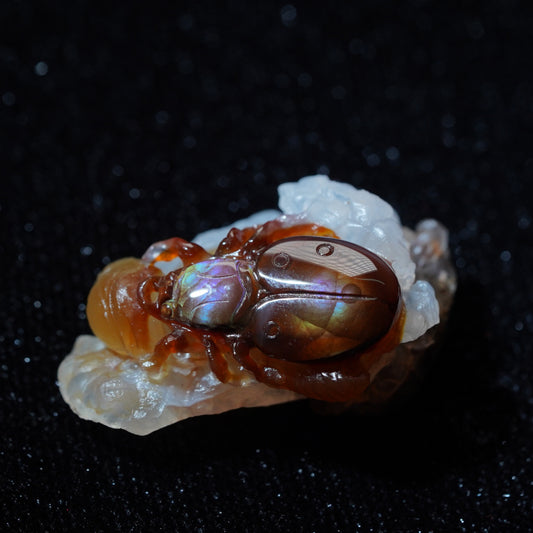 Fire Agate hand-carving display