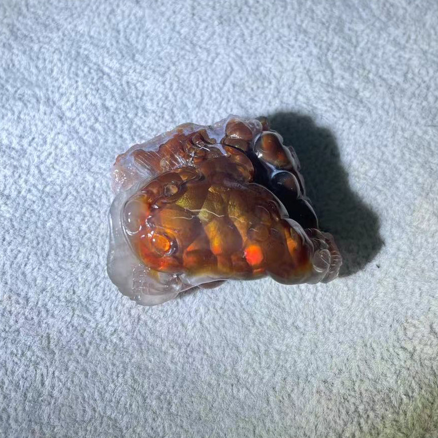 Fire Agate hand-carving display